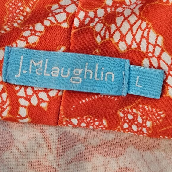 J. McLaughlin Catalina Faux Wrap Top Size Large Red Floral Lace Print - Picture 5 of 9